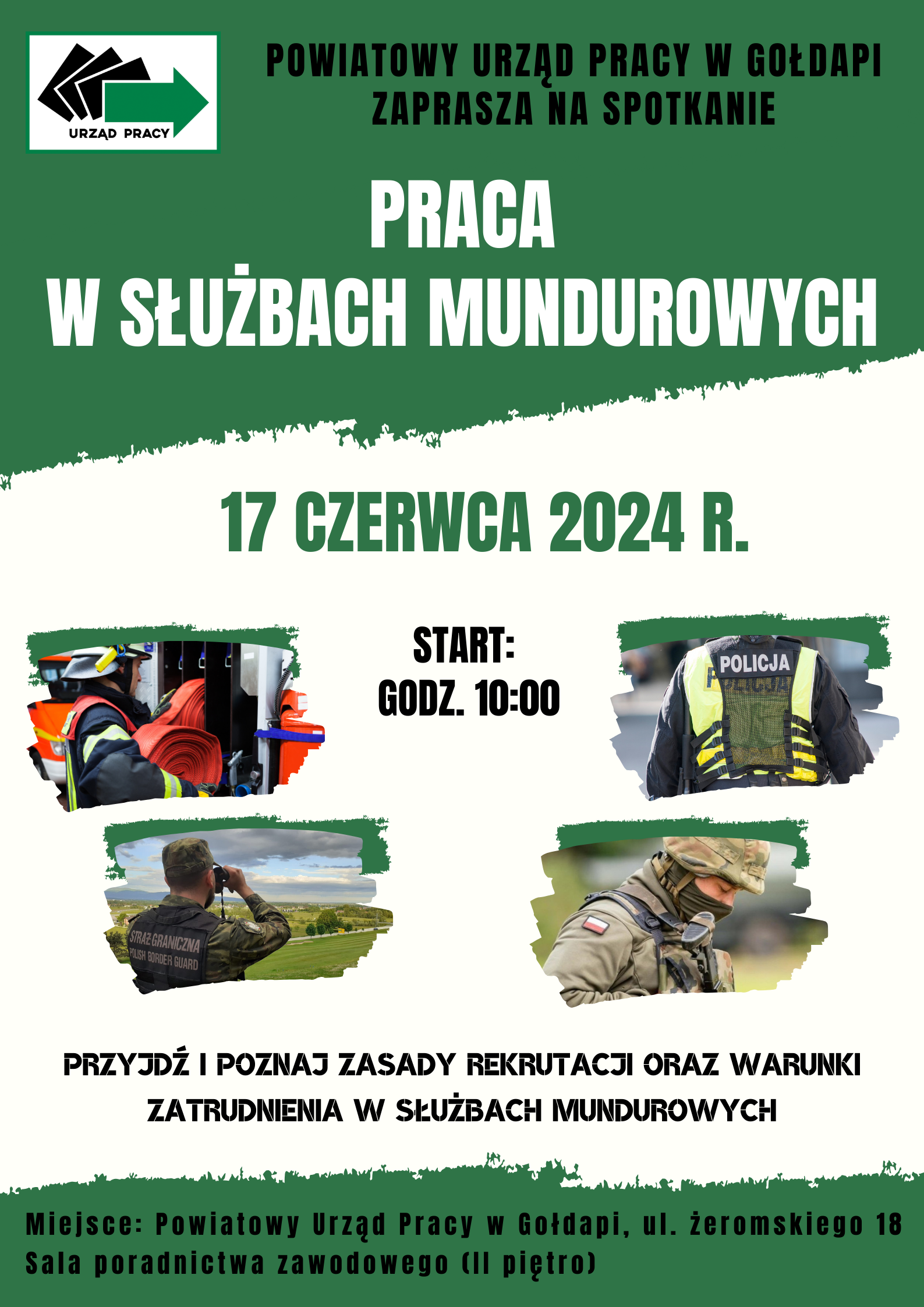 Plakat - praca w służbach mundurowych