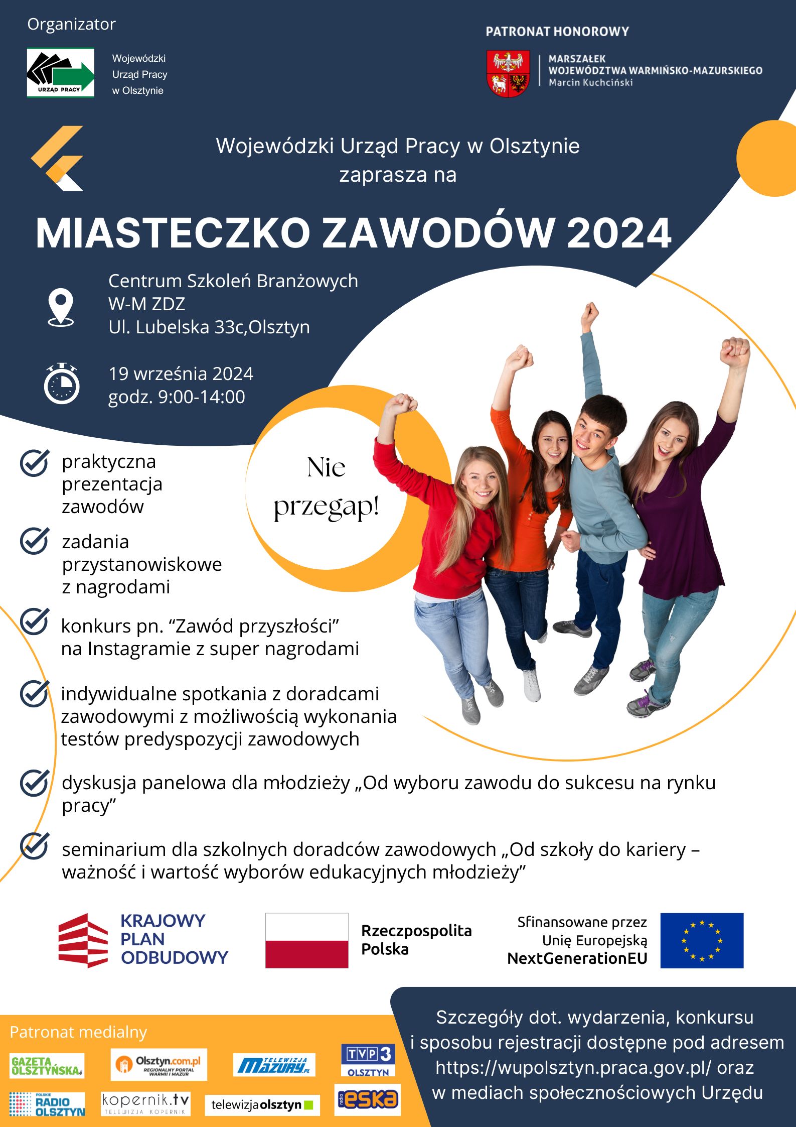 Plakat promujący wydarzenie - miasteczko zawodów